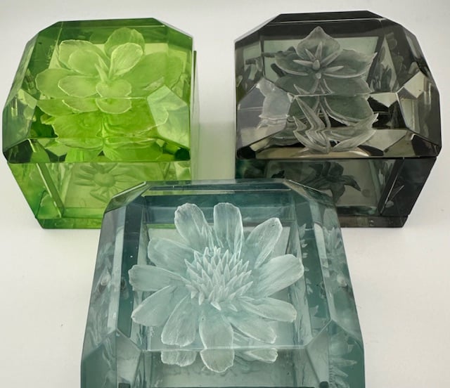 Image of Mini Lucite Boxes (Green Tones)- New Delivery