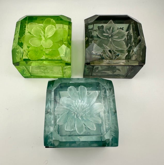 Image of Mini Lucite Boxes (Green Tones)- New Delivery