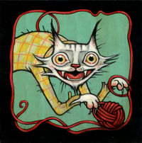 "Werecat Likes Yarn" Original Painting