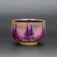 Image 1 of Magenta Flambé Waves #1 - Teabowl