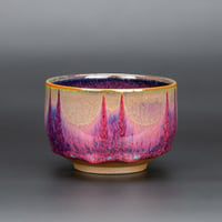 Image 2 of Magenta Flambé Waves #1 - Teabowl