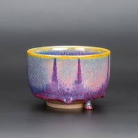 Image 2 of Magenta Flambé Waves #2 - Teabowl