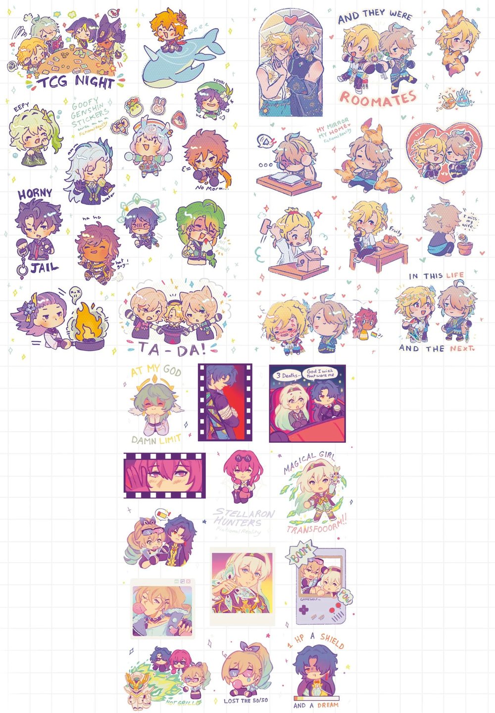 Image of [PREORDER] HOYO CLEAR STICKER SHEET