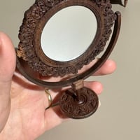 Image 1 of Handcrafted 1:6 Scale Walnut Ornate Mirror – Perfect for Blythe