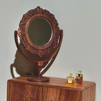 Image 5 of Handcrafted 1:6 Scale Walnut Ornate Mirror – Perfect for Blythe