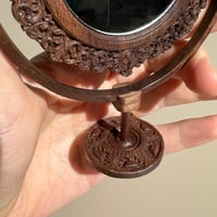 Image 7 of Handcrafted 1:6 Scale Walnut Ornate Mirror – Perfect for Blythe