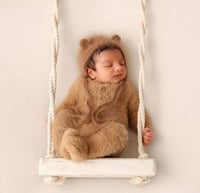 Fluff Newborn Romper - Teddy Brown 