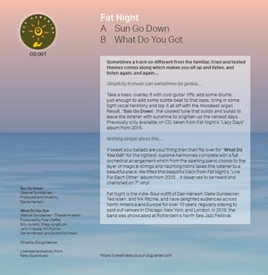 Image of Fat Night - Sun Go Down / What Do You Got - In stock NOW!