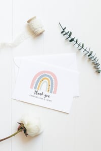 Image 1 of Rainbow Thanks - Personalised Thank You Cards  Set of 5 