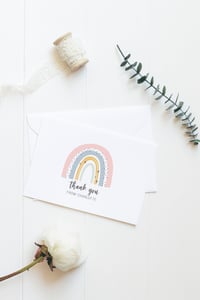 Image 2 of Rainbow Thanks - Personalised Thank You Cards  Set of 5 