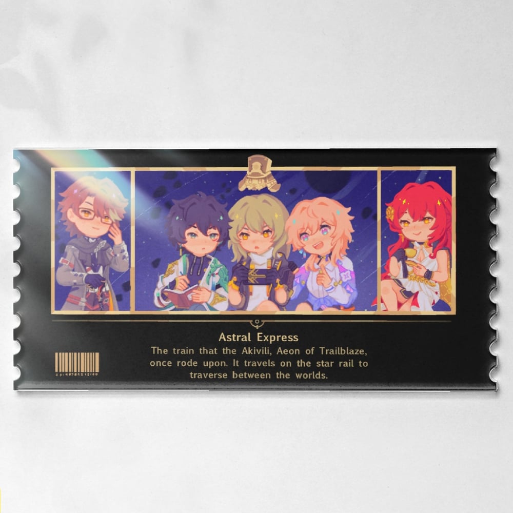 Image of [PREORDER] ASTRAL EXPRESS CLEAR ACRYLIC GLITTER TICKET