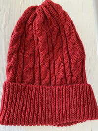 Image 6 of Alpaca Beanie - Red Cable £60.00