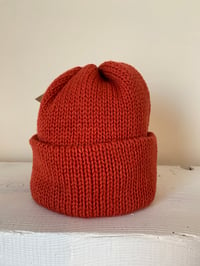 Image 1 of Merino Beanie - Poppy Orange £55.00