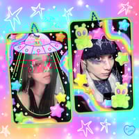 Image 1 of Alien UFO Double Sided Acrylic Photocard Holder