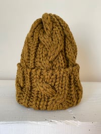 Image 2 of Beanie - Gold Khaki Cable £60.00