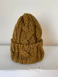 Image 3 of Beanie - Gold Khaki Cable £60.00