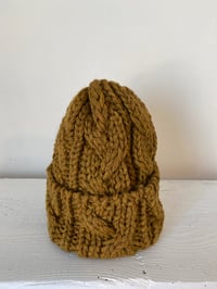 Image 4 of Beanie - Gold Khaki Cable £60.00