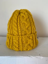 Image 2 of Alpaca Beanie - Yellow Cable £60.00