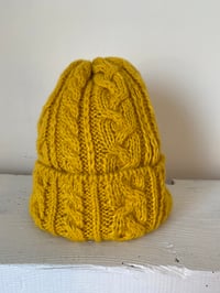 Image 1 of Alpaca Beanie - Yellow Cable £60.00