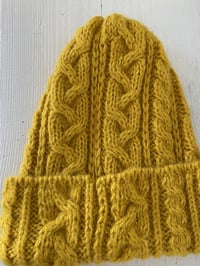 Image 5 of Alpaca Beanie - Yellow Cable £60.00