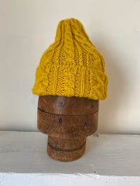 Image 6 of Alpaca Beanie - Yellow Cable £60.00