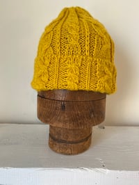 Image 7 of Alpaca Beanie - Yellow Cable £60.00