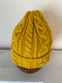 Image 10 of Alpaca Beanie - Yellow Cable £60.00