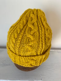 Image 11 of Alpaca Beanie - Yellow Cable £60.00