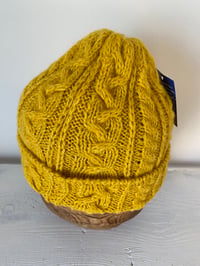 Image 12 of Alpaca Beanie - Yellow Cable £60.00