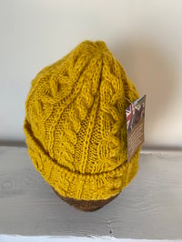 Image 13 of Alpaca Beanie - Yellow Cable £60.00