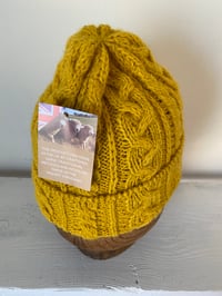 Image 14 of Alpaca Beanie - Yellow Cable £60.00