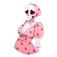 Image 1 of Strawberry Dress Grim Reaper Sticker