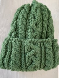 Image 5 of Beanie - Turquoise Green Cable £58.00