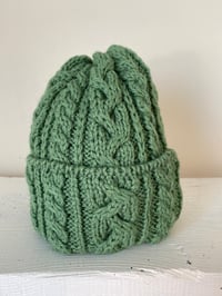 Image 2 of Beanie - Turquoise Green Cable £58.00