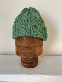 Image 3 of Beanie - Turquoise Green Cable £58.00