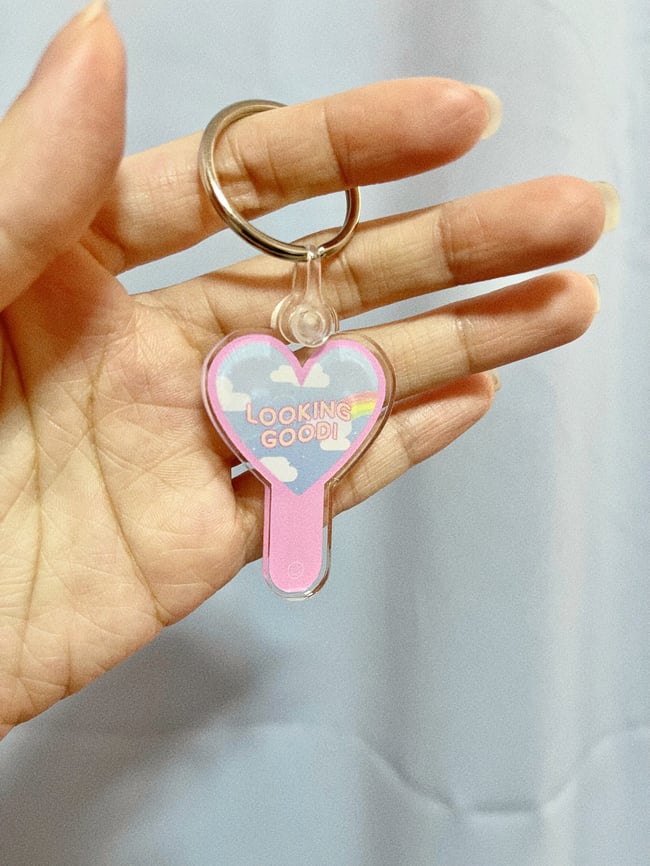 looking good! mirror acrylic keychain