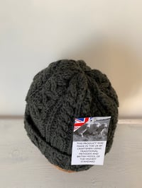 Image 7 of Beanie - Hunter Olive Green Cable £58.00