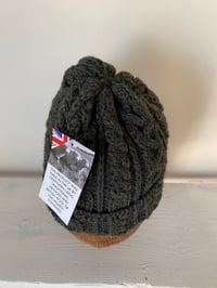 Image 8 of Beanie - Hunter Olive Green Cable £58.00