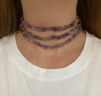 Image 3 of Choker Triple Piedras Moradas