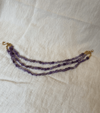 Image 1 of Choker Triple Piedras Moradas
