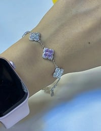 Image 4 of Moissanite clover Bracelet 