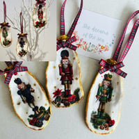 Image 1 of The Nutcracker - trio of hanging oyster shell decorations 