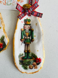 Image 3 of The Nutcracker - trio of hanging oyster shell decorations 