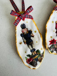 Image 4 of The Nutcracker - trio of hanging oyster shell decorations 