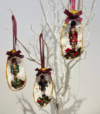 Image 5 of The Nutcracker - trio of hanging oyster shell decorations 