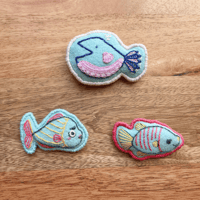 Image 1 of Embroidered Fish Magnets