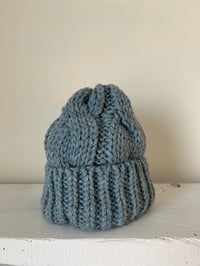 Image 2 of Beanie - Pastel Blue cable £58.00