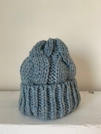 Image 1 of Beanie - Pastel Blue cable £58.00