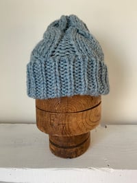 Image 5 of Beanie - Pastel Blue cable £58.00