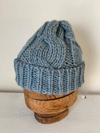 Image 7 of Beanie - Pastel Blue cable £58.00